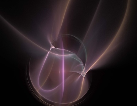 image of one Digital Fractal on Black Colorの写真素材