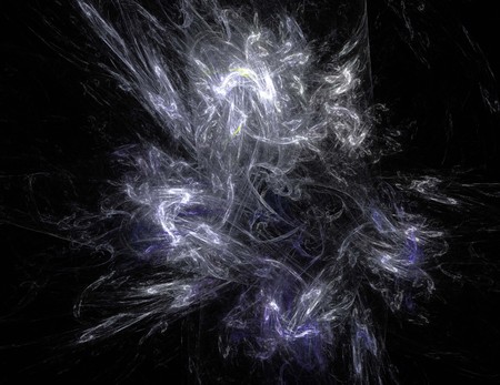 image of one Digital Fractal on Black Colorの写真素材