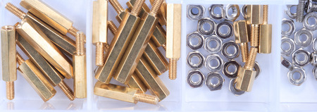 Brass Standoff Spacer Male and Female set in plastic container