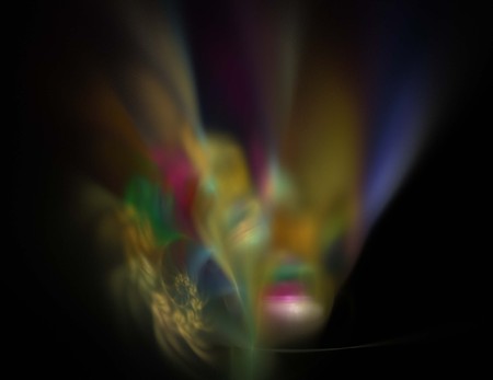 image of one Digital Fractal on Black Colorの写真素材