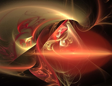 image of one Digital Fractal on Black Colorの写真素材