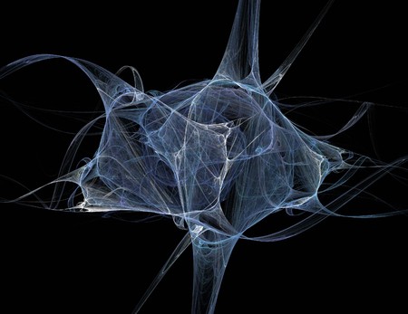 image of one Digital Fractal on Black Colorの写真素材