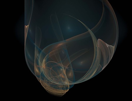 image of one Digital Fractal on Black Colorの写真素材