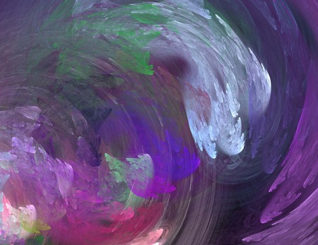 image of one Digital Fractal on Black Colorの写真素材