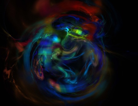 image of one Digital Fractal on Black Color