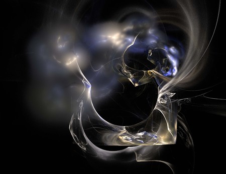 image of one Digital Fractal on Black Colorの写真素材