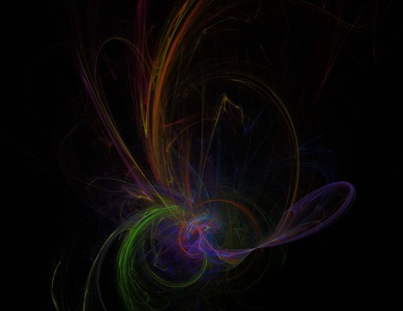 image of one Digital Fractal on Black Colorの写真素材