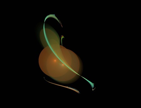 image of one Digital Fractal on Black Colorの写真素材