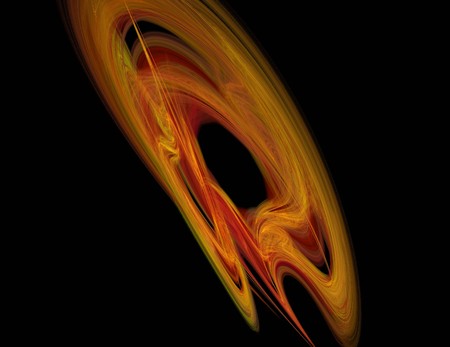 image of one Digital Fractal on Black Colorの写真素材