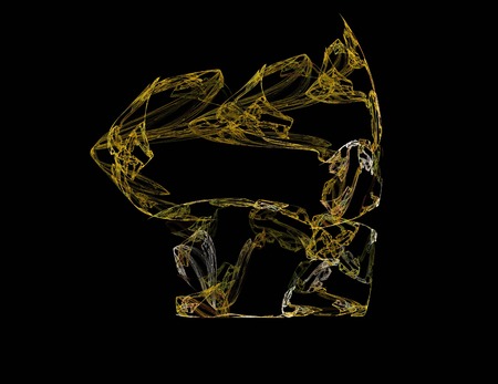 image of one Digital Fractal on Black Colorの写真素材