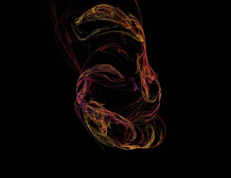 image of one Digital Fractal on Black Colorの写真素材