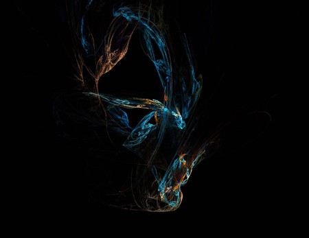 Image of a digital fractal on black color backgroundの写真素材