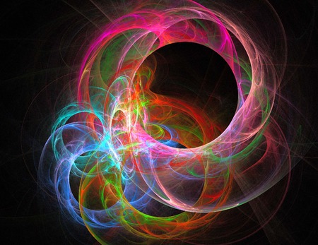 Image of a digital fractal on black color backgroundの写真素材