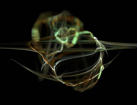 image of one Digital Fractal on Black Colorの写真素材