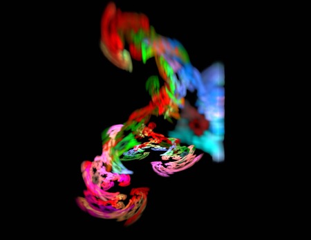 image of one Digital Fractal on Black Colorの写真素材
