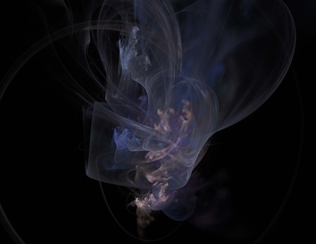 image of one Digital Fractal on Black Colorの写真素材