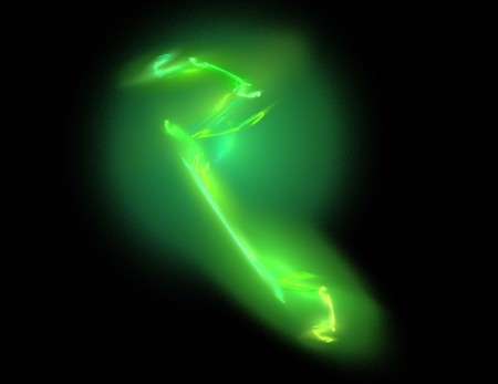 image of one Digital Fractal on Black Colorの写真素材