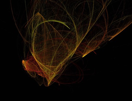 image of one Digital Fractal on Black Colorの写真素材