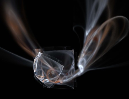 image of one Digital Fractal on Black Colorの写真素材