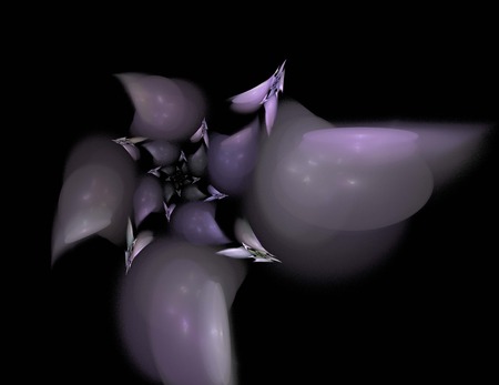 image of one Digital Fractal on Black Colorの写真素材