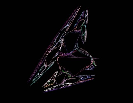 image of one Digital Fractal on Black Colorの写真素材