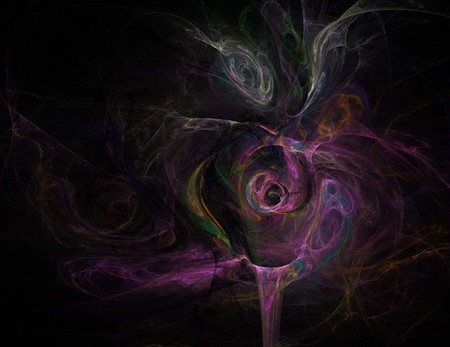 image of one Digital Fractal on Black Colorの写真素材