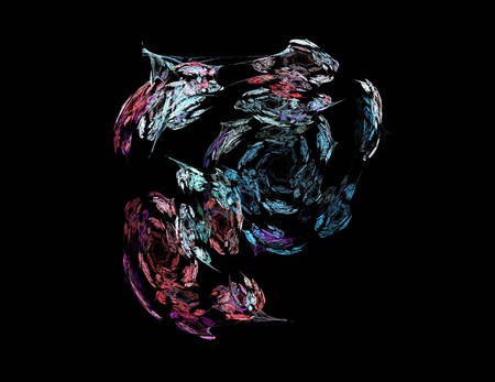 image of one Digital Fractal on Black Colorの写真素材