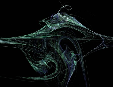 image of one Digital Fractal on Black Colorの写真素材