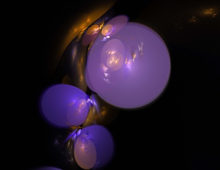 image of one Digital Fractal on Black Colorの写真素材