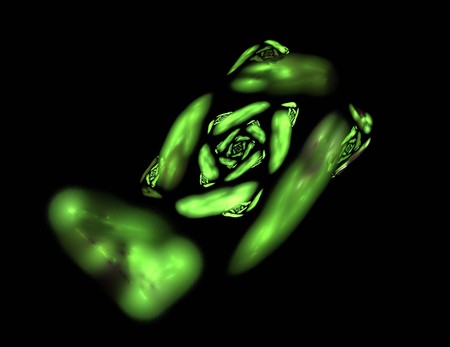 image of one Digital Fractal on Black Colorの写真素材