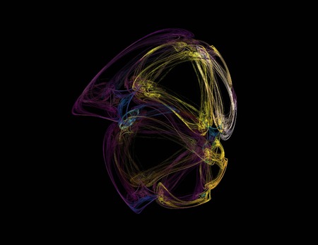 image of one Digital Fractal on Black Colorの写真素材