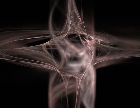 image of one Digital Fractal on Black Colorの写真素材