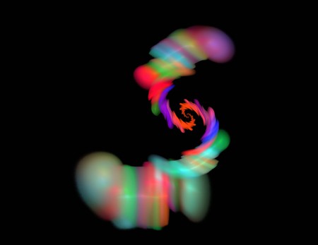 image of one Digital Fractal on Black Colorの写真素材