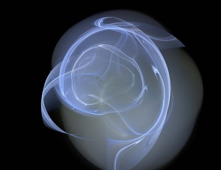 image of one Digital Fractal on Black Colorの写真素材
