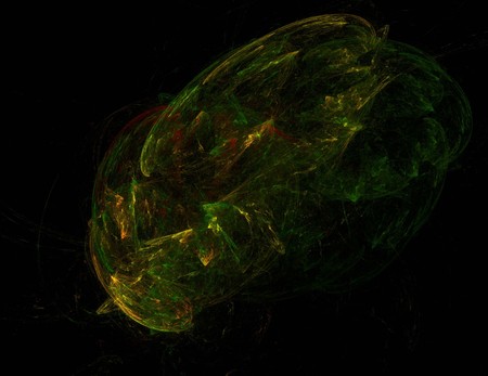 image of one Digital Fractal on Black Colorの写真素材