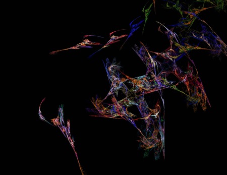 image of one Digital Fractal on Black Colorの写真素材