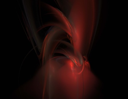 image of one Digital Fractal on Black Colorの写真素材