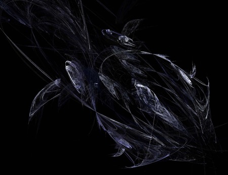 image of one Digital Fractal on Black Colorの写真素材