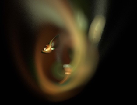 image of one Digital Fractal on Black Colorの写真素材