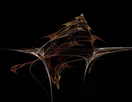 image of one Digital Fractal on Black Colorの写真素材