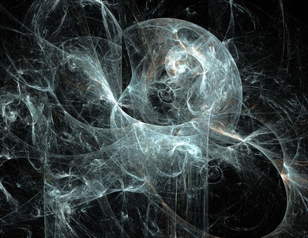 image of one Digital Fractal on Black Colorの写真素材