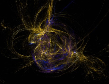 image of one Digital Fractal on Black Colorの写真素材