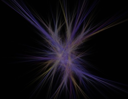 image of one Digital Fractal on Black Colorの写真素材