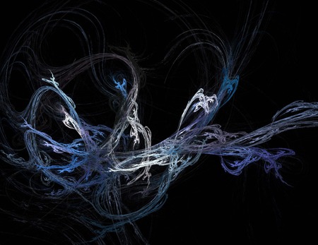 image of one Digital Fractal on Black Colorの写真素材