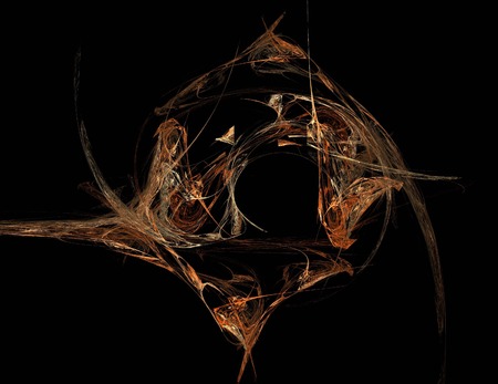 image of one Digital Fractal on Black Colorの写真素材