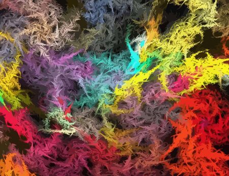 image of one Digital Fractal on Black Colorの写真素材