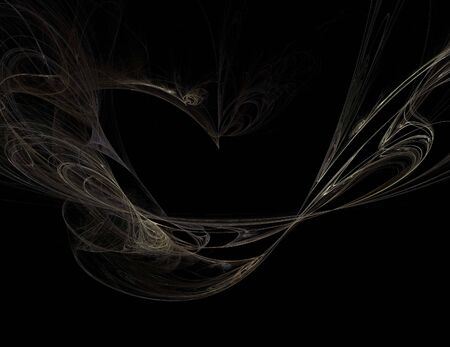 image of one Digital Fractal on Black Colorの写真素材