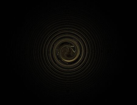 image of one Digital Fractal on Black Colorの写真素材