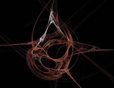 image of one Digital Fractal on Black Colorの写真素材