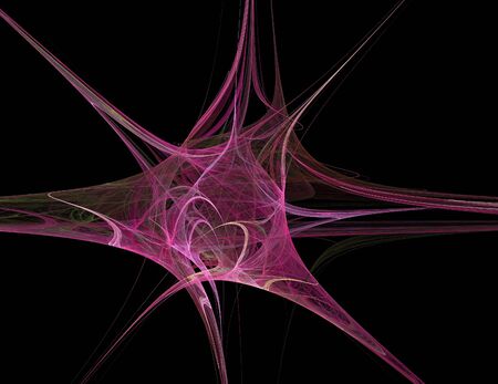 image of one Digital Fractal on Black Colorの写真素材